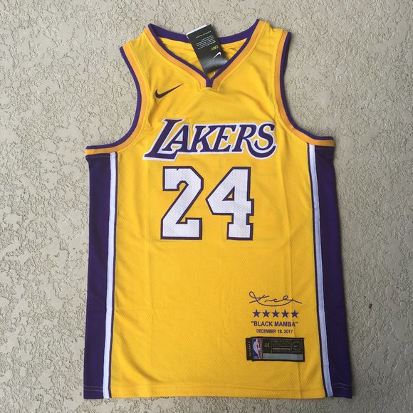 Kobe Bryant Lakers #24 Black Mamba Yellow Jersey Kobe Bryant Lakers #24 Black Mamba Yellow Jersey